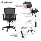 ALPHA HOME Chaise de bureau en maille à dossier haut, appuie-tête réglable, accoudoir, fauteuil inclinable roulant et pivotant