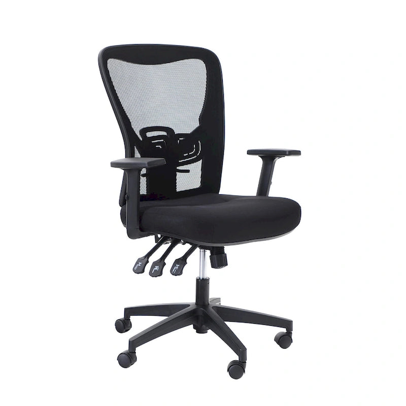 ALPHA HOME Chaise de bureau en maille à dossier haut, appuie-tête réglable, accoudoir, fauteuil inclinable roulant et pivotant