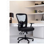 ALPHA HOME Chaise de bureau en maille à dossier haut, appuie-tête réglable, accoudoir, fauteuil inclinable roulant et pivotant