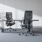 Chaise de bureau ergonomique avec double support lombaire dynamique