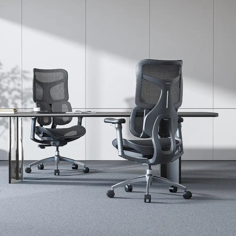 Chaise de bureau ergonomique avec double support lombaire dynamique