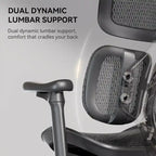Chaise de bureau ergonomique avec double support lombaire dynamique