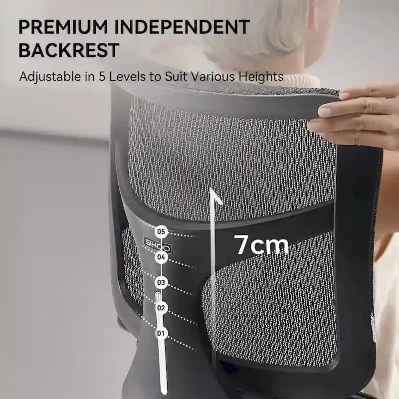 Chaise de bureau ergonomique avec double support lombaire dynamique