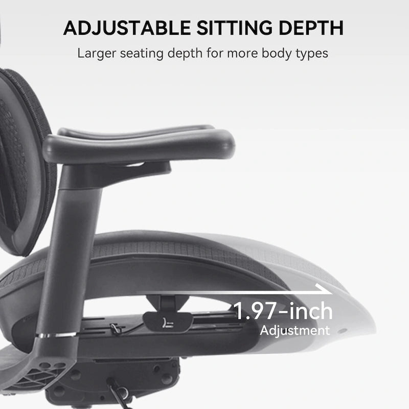 Chaise de bureau ergonomique avec double support lombaire dynamique