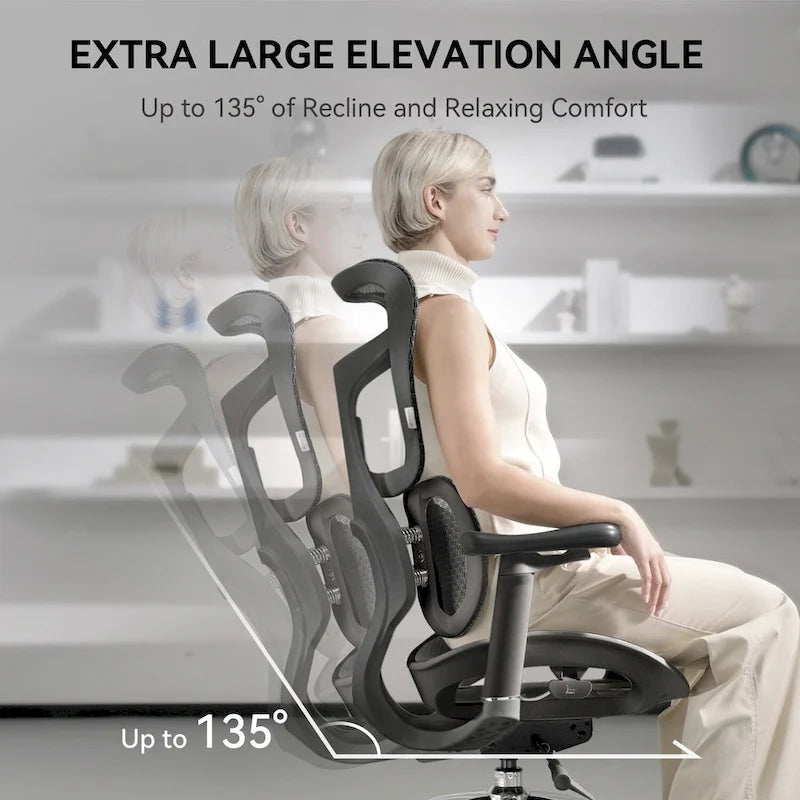 Chaise de bureau ergonomique avec double support lombaire dynamique