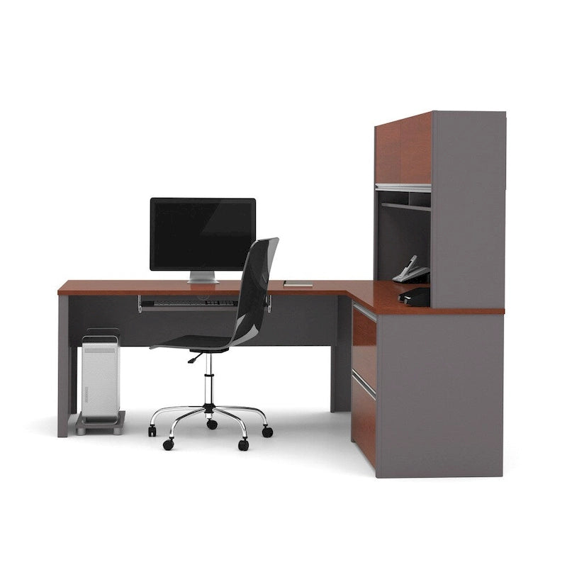 Bureau d'angle en L avec rangement