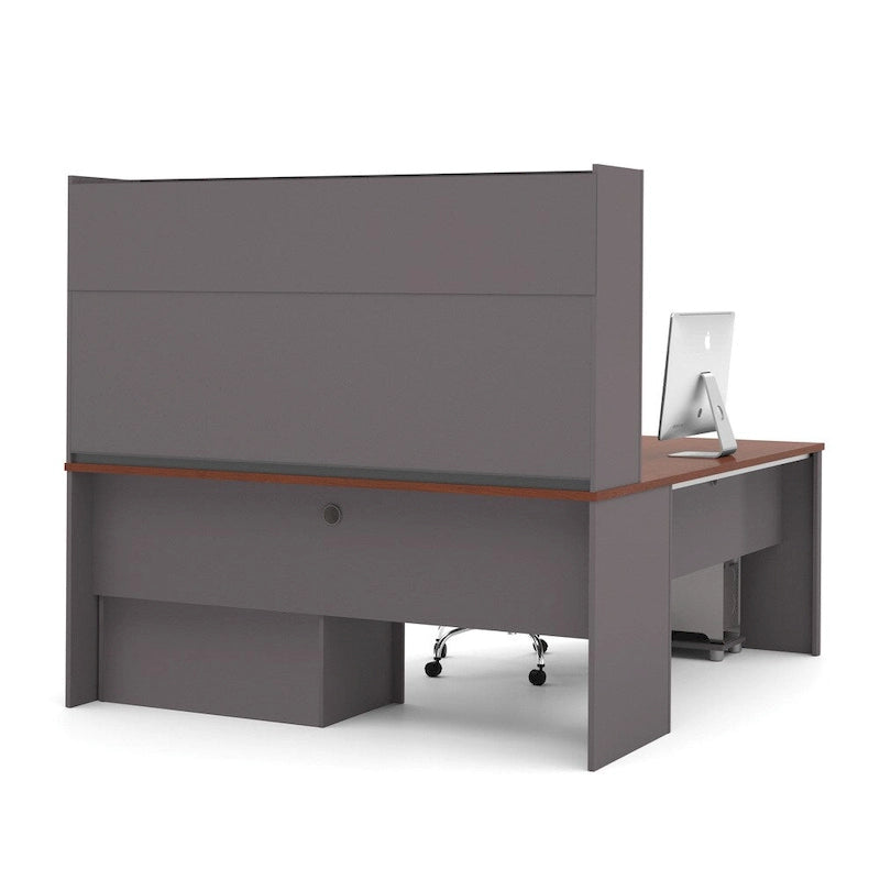 Bureau d'angle en L avec rangement