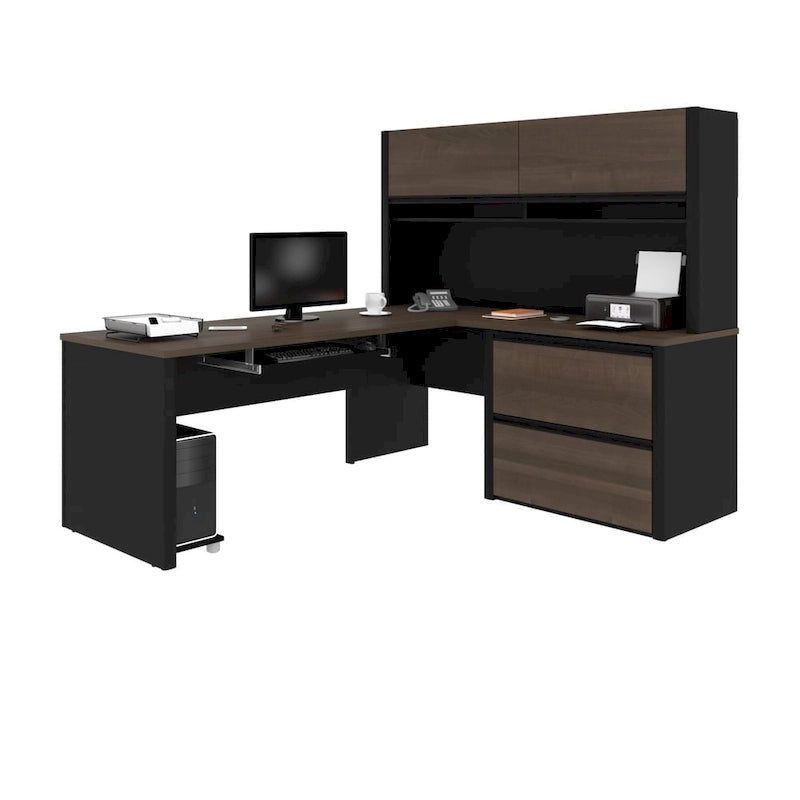 Bureau d'angle en L avec rangement