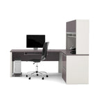 Bureau d'angle en L avec rangement