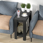 Table d'appoint étroite avec étagère