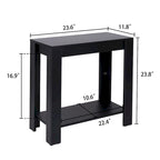 Table d'appoint étroite avec étagère