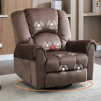 Fauteuils inclinables pivotants berçants avec massage et chaleur et poches latérales