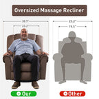 Fauteuils inclinables pivotants berçants avec massage et chaleur et poches latérales