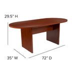 Ensemble table de conférence ovale 5 pièces avec 4 chaises de bureau rembourrées en similicuir