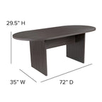 Ensemble table de conférence ovale 5 pièces avec 4 chaises de bureau rembourrées en similicuir