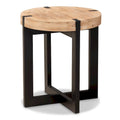 Table d'appoint ronde en bois et métal