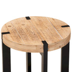Table d'appoint ronde en bois et métal