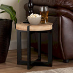 Table d'appoint ronde en bois et métal