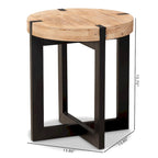Table d'appoint ronde en bois et métal