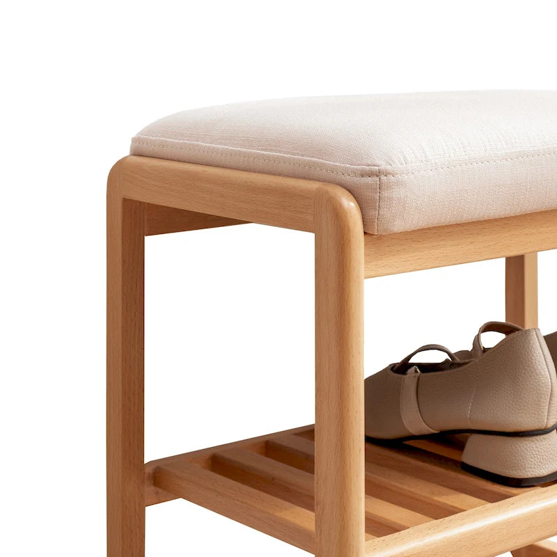 Banc à chaussures en bois avec rangement