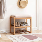 Banc à chaussures en bois avec rangement