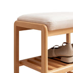 Banc à chaussures en bois avec rangement