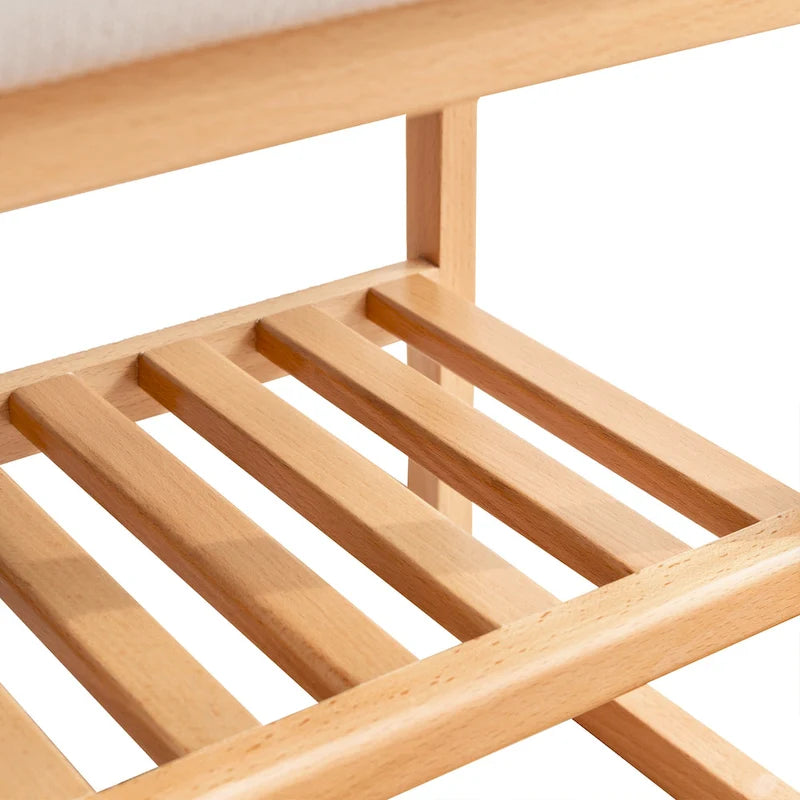 Banc à chaussures en bois avec rangement