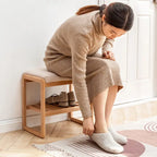 Banc à chaussures en bois avec rangement