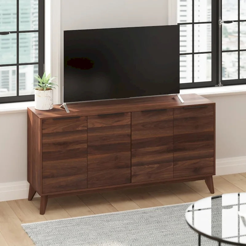 Meuble buffet de 60 po avec 4 portes à fermeture douce et tablettes ajustables