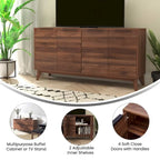 Meuble buffet de 60 po avec 4 portes à fermeture douce et tablettes ajustables