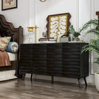 Buffet moderne noir avec grand espace de rangement en laque