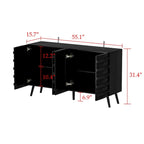 Buffet moderne noir avec grand espace de rangement en laque