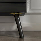 Buffet moderne noir avec grand espace de rangement en laque