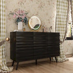 Buffet moderne noir avec grand espace de rangement en laque