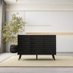 Buffet moderne noir avec grand espace de rangement en laque