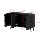 Buffet moderne noir avec grand espace de rangement en laque