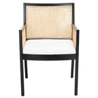 Chaise de salle à manger en rotin naturel tressé avec cadre en chêne