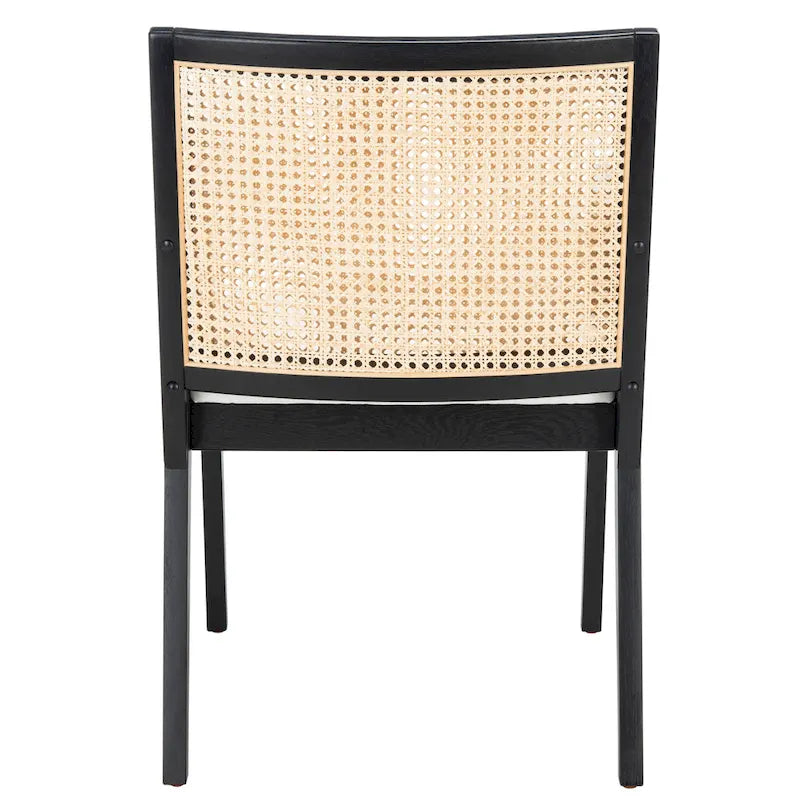 Chaise de salle à manger en rotin naturel tressé avec cadre en chêne