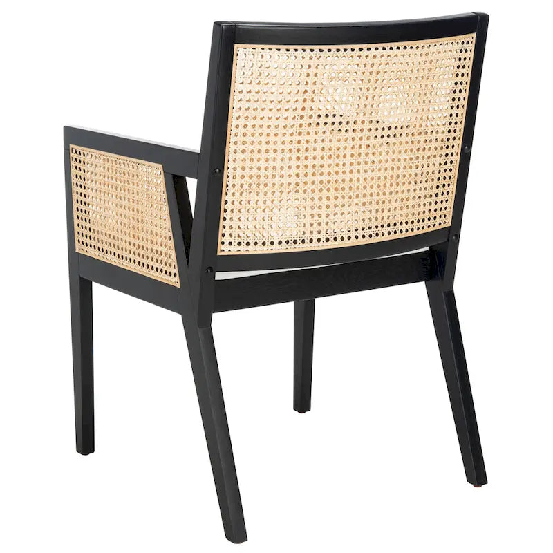 Chaise de salle à manger en rotin naturel tressé avec cadre en chêne