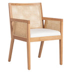 Chaise de salle à manger en rotin naturel tressé avec cadre en chêne