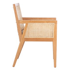Chaise de salle à manger en rotin naturel tressé avec cadre en chêne