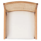 Chaise de salle à manger en rotin naturel tressé avec cadre en chêne