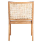 Chaise de salle à manger en rotin naturel tressé avec cadre en chêne