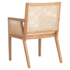 Chaise de salle à manger en rotin naturel tressé avec cadre en chêne