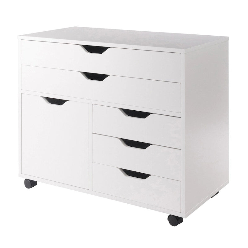 30.75  White 3 Section Mobile Storage Cabinet