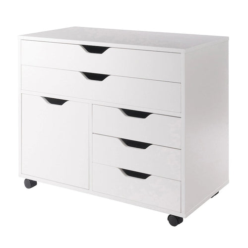 30.75  White 3 Section Mobile Storage Cabinet