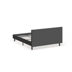 Lit plateforme capitonné Queen avec tête de lit touffetée