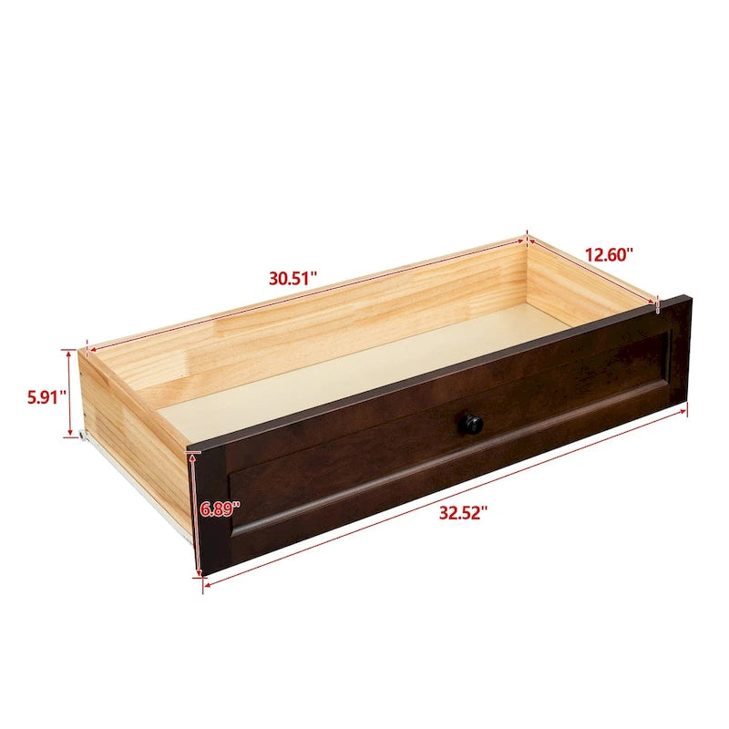 Commode à 6 tiroirs avec poignées rondes rétro, Auburn
