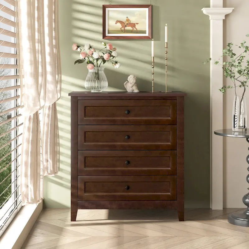 Commode à 6 tiroirs avec poignées rondes rétro, Auburn