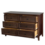 Commode à 6 tiroirs avec poignées rondes rétro, Auburn